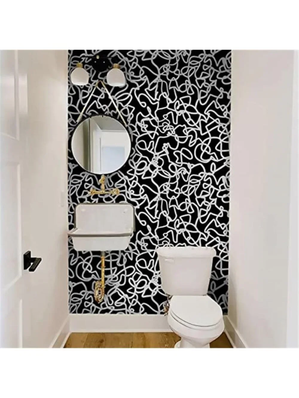 Black White Peel Stick Wallpaper Modern Abstract Contact Paper Wall Decor
